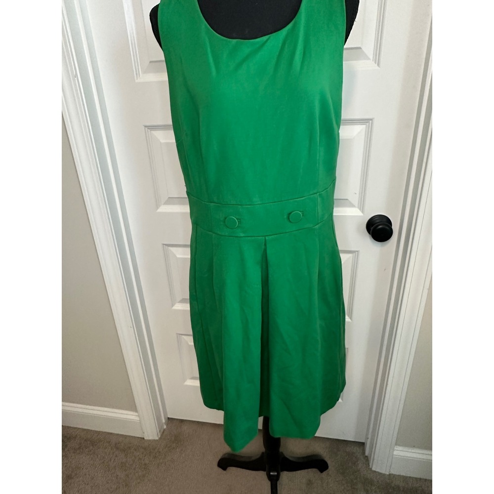 Boden Green Sleeveless Fit and Flare Pleated Pocket Dress US 12R